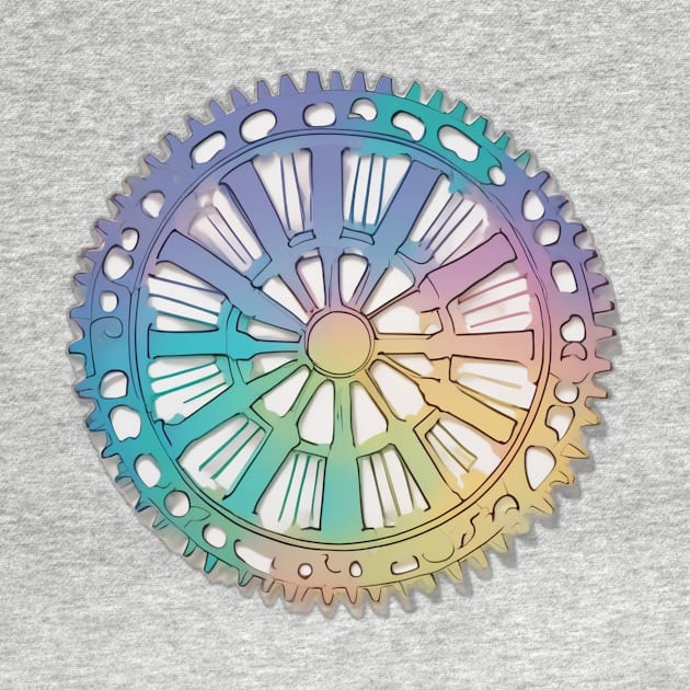 Rainbow Hued Mechanical Gear Wheel No. 482 by cornelliusy